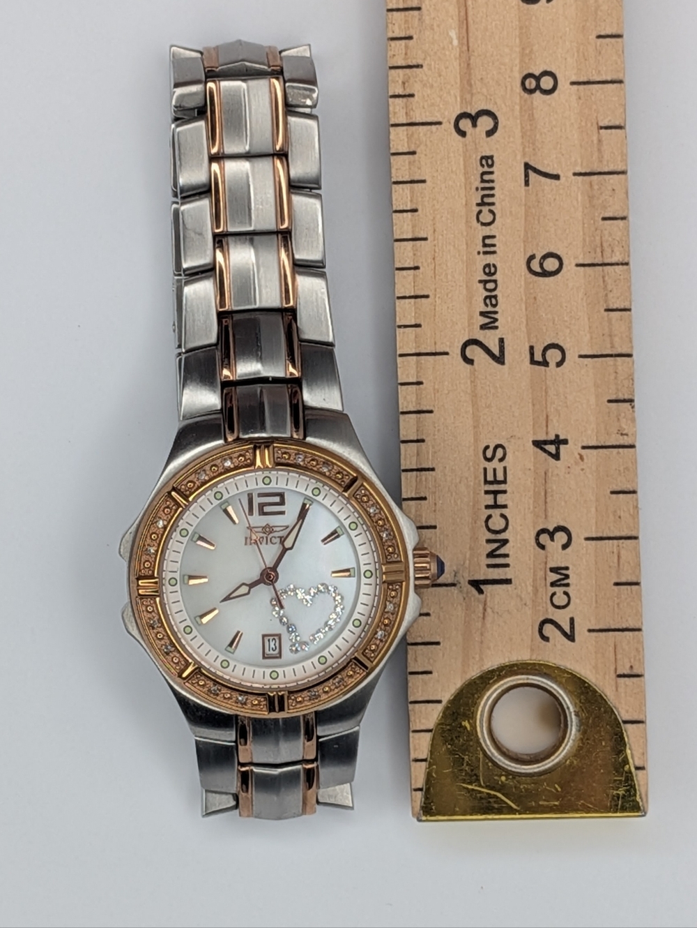 Invicta Wildflower Lady Watch Two Tone Silver Gold Tone Diamond Accent Tritnite - Picture 8 of 15